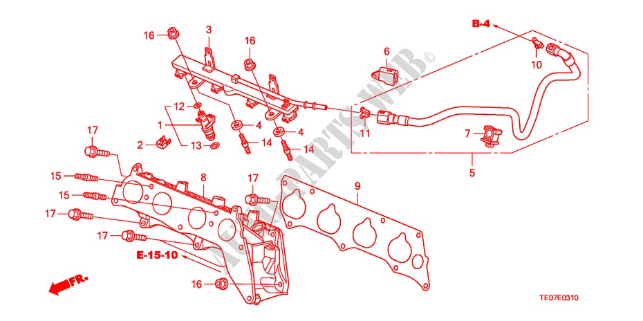 INJECTEUR DE CARBURANT(L4) pour Honda ACCORD 2.4 EXG 2 Portes 5 vitesses automatique 2009