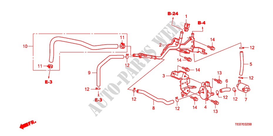 TUYAU D'INSTALLATION(L4) pour Honda ACCORD 2.4 EXG 2 Portes 5 vitesses automatique 2009