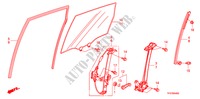 GLACE PORTE ARRIERE/ REGULATEUR pour Honda JAZZ 1.4 ELEG TEMP TIRE 5 Portes Transmission Intelligente manuelle 2009