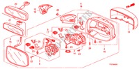MIROIR(COMMANDE A DISTANCE) pour Honda JAZZ 1.2 SE   TEMP TIRE 5 Portes 5 vitesses manuelles 2009