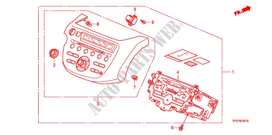 APPAREIL AUDIO(LH) pour Honda JAZZ 1.4 COMF TEMP TIRE 5 Portes Transmission Intelligente manuelle 2009