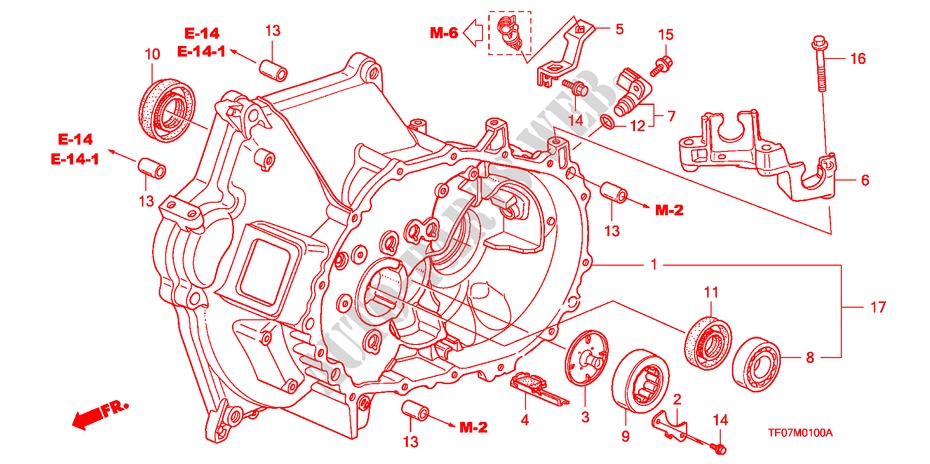 CARTER D'EMBRAYAGE(MT) pour Honda JAZZ 1.4 COMF TEMP TIRE 5 Portes 5 vitesses manuelles 2009