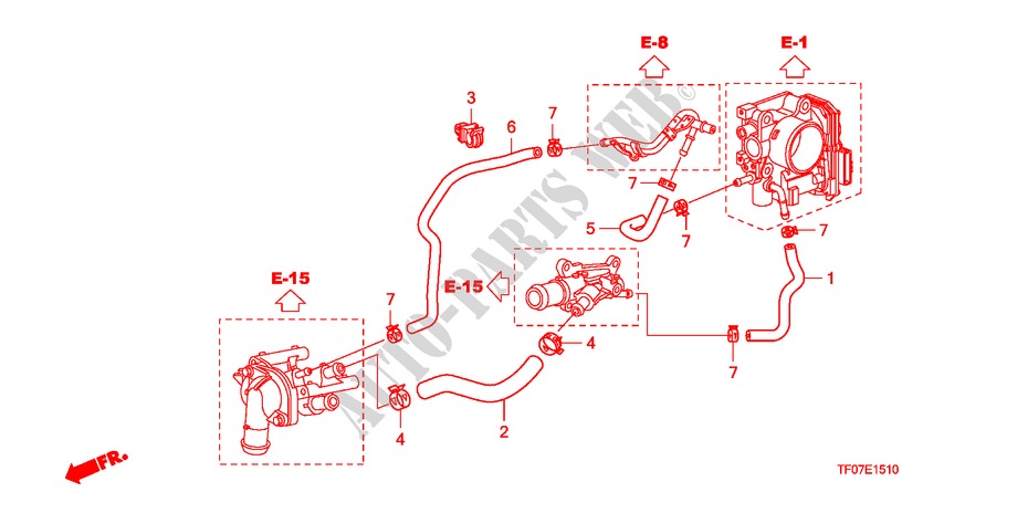 DURIT D'EAU pour Honda JAZZ 1.2 LSRE TEMP TIRE 5 Portes 5 vitesses manuelles 2009