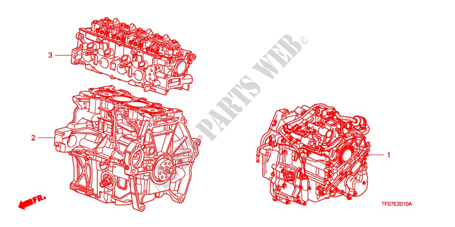 ENS. BOITE DE VITESSES pour Honda JAZZ 1.4 COMF TEMP TIRE 5 Portes Transmission Intelligente manuelle 2009
