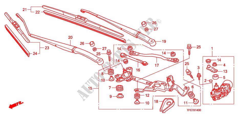 ESSUIE GLACE AVANT (LH) pour Honda JAZZ 1.4 COMF TEMP TIRE 5 Portes 5 vitesses manuelles 2009