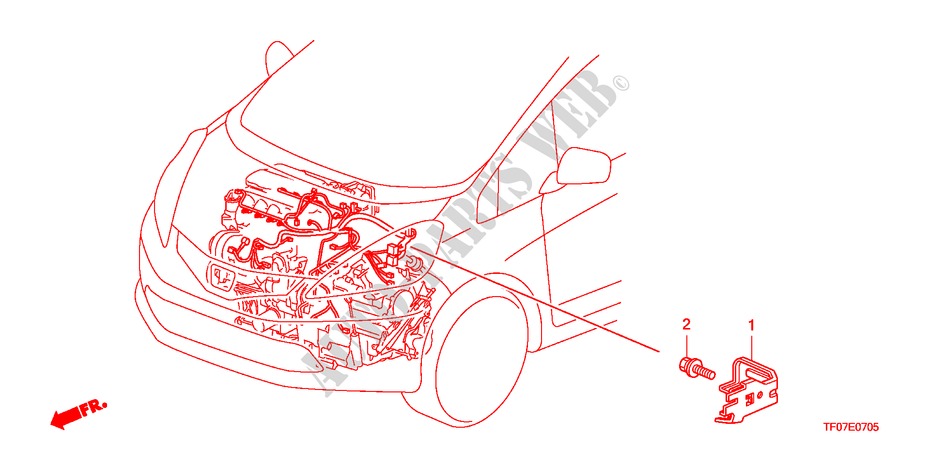 ETAI FAISCEAU DE FILS MOTEUR pour Honda JAZZ 1.4 COMF TEMP TIRE 5 Portes Transmission Intelligente manuelle 2009