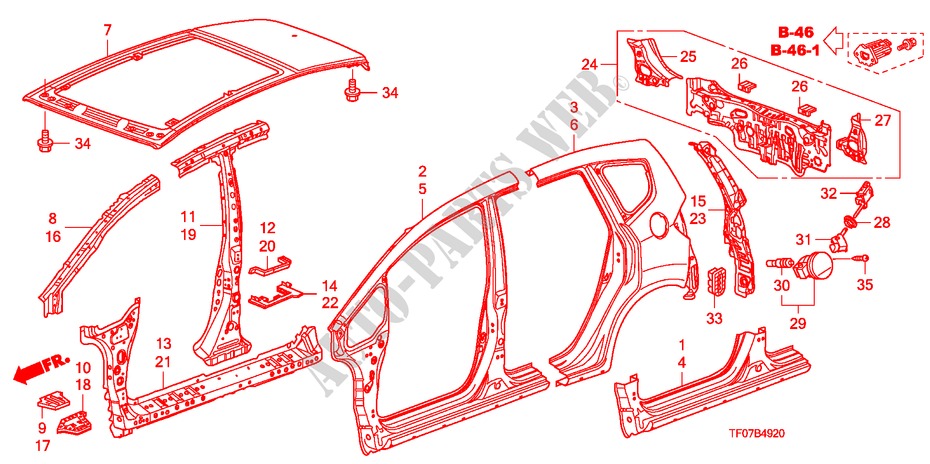 PANNEAUX EXTERIEURS/PANNEAU ARRIERE pour Honda JAZZ 1.4 COMF TEMP TIRE 5 Portes 5 vitesses manuelles 2009