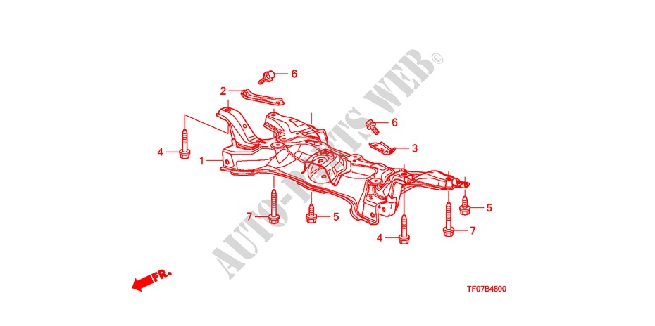 SOUS CHASSIS AVANT pour Honda JAZZ 1.4 COMF TEMP TIRE 5 Portes Transmission Intelligente manuelle 2009
