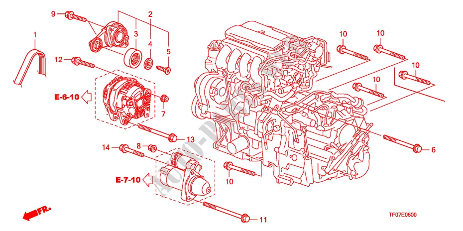 TENDEUR AUTOMATIQUE pour Honda JAZZ 1.4 COMF TEMP TIRE 5 Portes Transmission Intelligente manuelle 2009