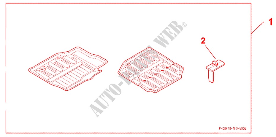 WINTER RUBBER MAT RH AMT pour Honda JAZZ 1.4 EX 5 Portes Transmission Intelligente manuelle 2009