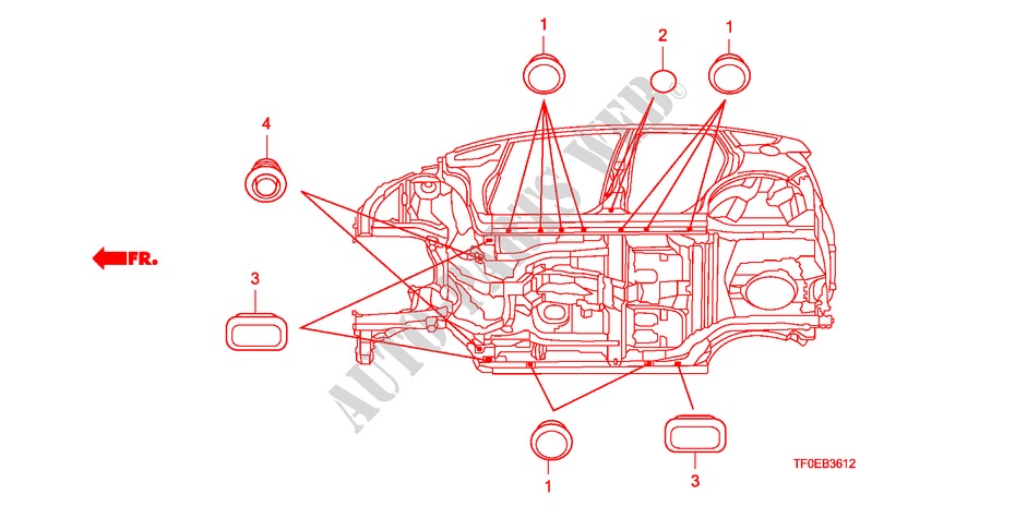 ANNEAU(INFERIEUR) pour Honda JAZZ 1.2 LSE 5 Portes 5 vitesses manuelles 2010