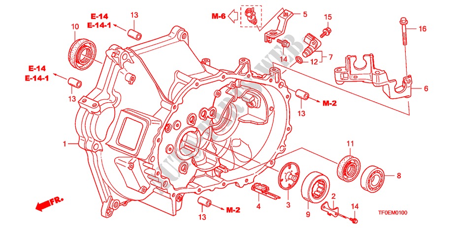CARTER D'EMBRAYAGE(MT) pour Honda JAZZ 1.4 ES 5 Portes 5 vitesses manuelles 2010