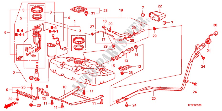 RESERVOIR A CARBURANT pour Honda JAZZ 1.4 ES 5 Portes 5 vitesses manuelles 2010