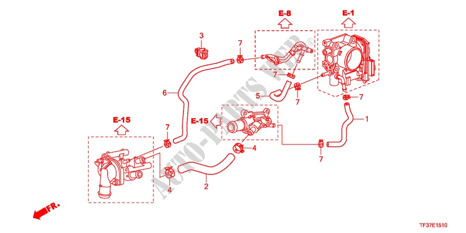 DURIT D'EAU pour Honda JAZZ 1.4LSS 5 Portes 5 vitesses manuelles 2011
