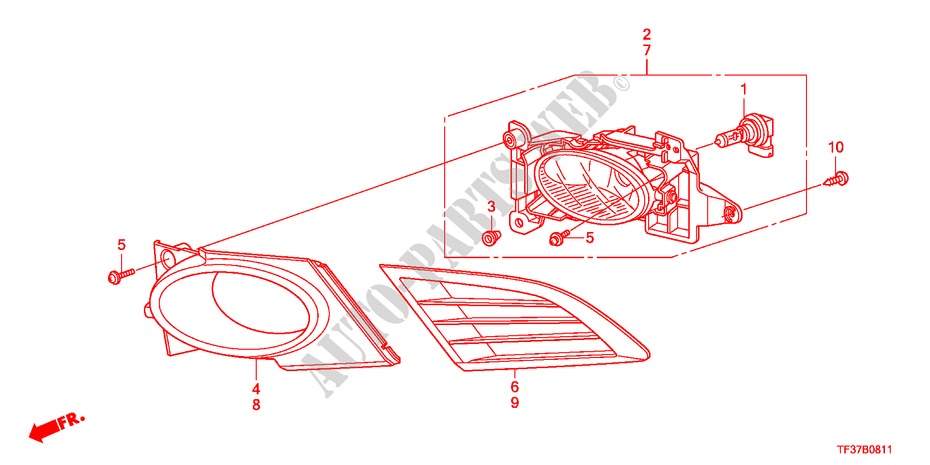 PHARE ANTIBROUILLARD(2) pour Honda JAZZ 1.4LSS 5 Portes 5 vitesses manuelles 2011