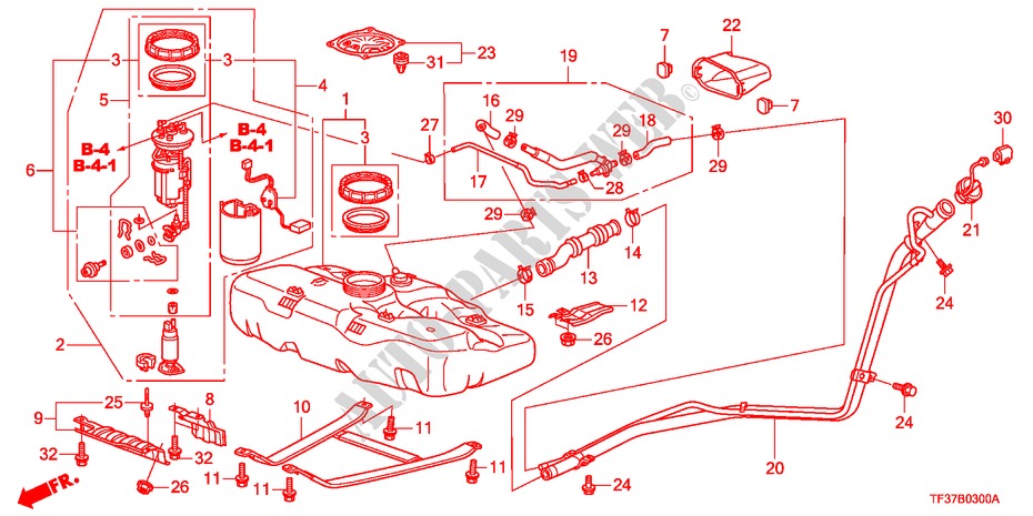 RESERVOIR A CARBURANT pour Honda JAZZ 1.2SE 5 Portes 5 vitesses manuelles 2011