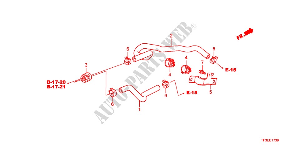 DURIT D'EAU pour Honda JAZZ 1.4ES 5 Portes full automatique 2012