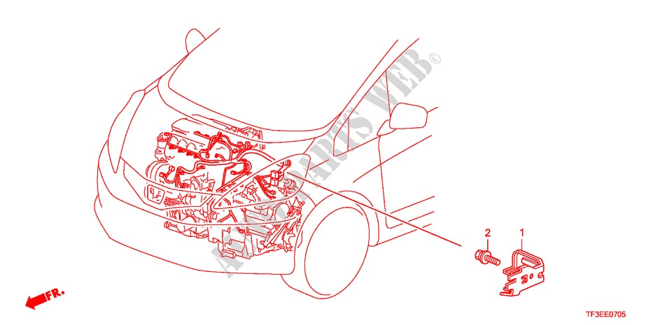 ETAI FAISCEAU DE FILS MOTEUR pour Honda JAZZ 1.2LS    TEMP TIRE 5 Portes 5 vitesses manuelles 2012