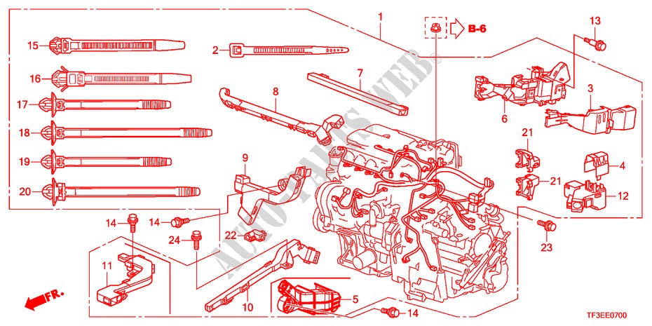 FAISCEAU DES FILS pour Honda JAZZ 1.2LS    TEMP TIRE 5 Portes 5 vitesses manuelles 2012