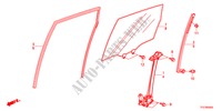 GLACE PORTE ARRIERE/REGULATEUR pour Honda JAZZ HYBRID IMA      TEMP TIRE 5 Portes full automatique 2012