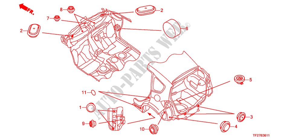 ANNEAU(ARRIERE) pour Honda JAZZ HYBRID IMA-H 5 Portes full automatique 2012