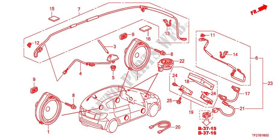 ANTENNE/HAUT PARLEUR pour Honda JAZZ HYBRID IMA-H 5 Portes full automatique 2012