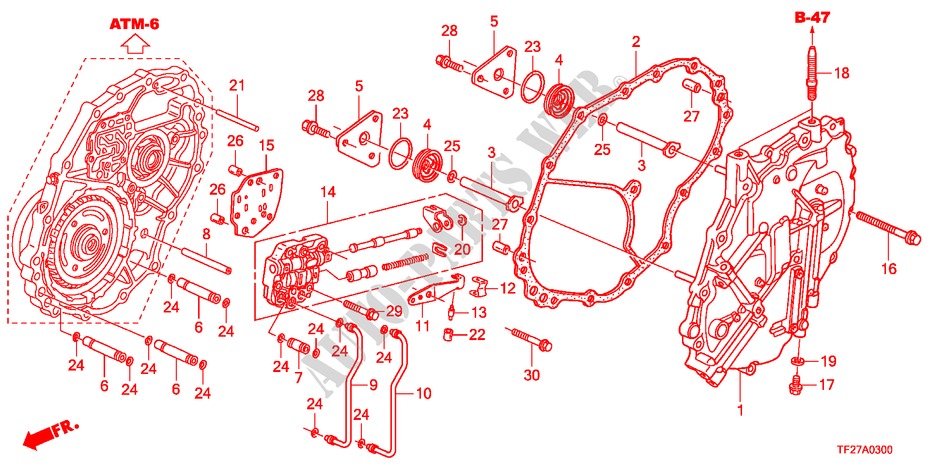 COUVERCLE COTE G. pour Honda JAZZ HYBRID IMA-H 5 Portes full automatique 2012