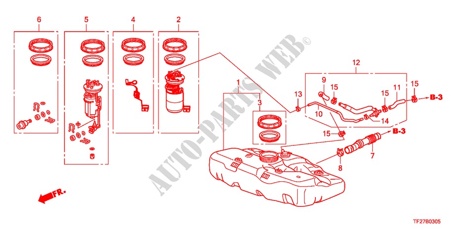 RESERVOIR A CARBURANT pour Honda JAZZ HYBRID IMA-H 5 Portes full automatique 2012