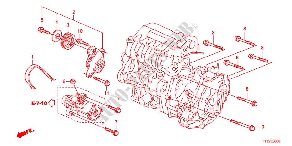 TENDEUR AUTOMATIQUE pour Honda JAZZ HYBRID IMA-H 5 Portes full automatique 2012