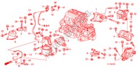 SUPPORTS DE MOTEUR(2.4L) (AT) pour Honda ACCORD 2.4 S 4 Portes 5 vitesses automatique 2009