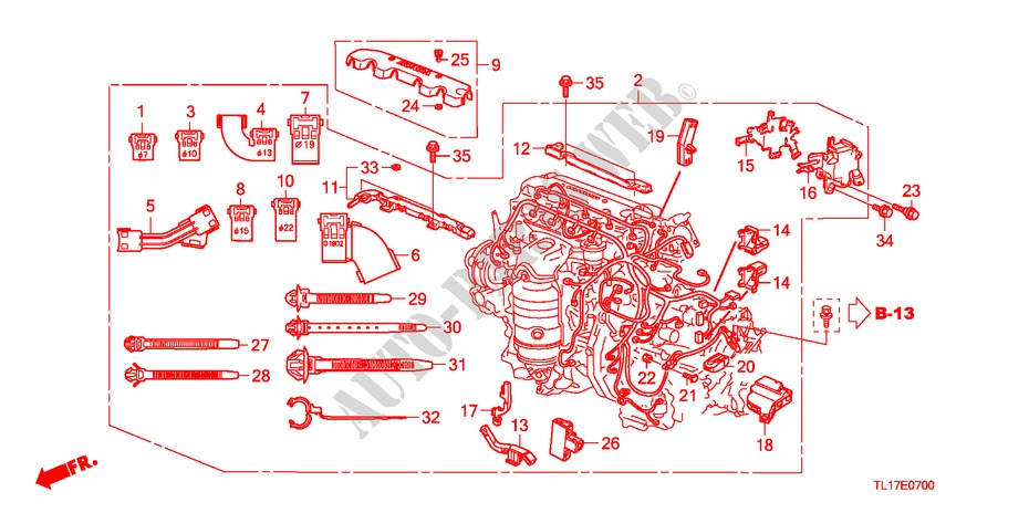 FAISCEAU DES FILS (2.0L) pour Honda ACCORD 2.0 ES 4 Portes 5 vitesses automatique 2009