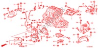 SUPPORTS DE MOTEUR(2.4L)(MT) pour Honda ACCORD 2.4 S 4 Portes 6 vitesses manuelles 2010