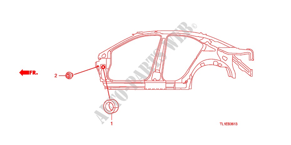 ANNEAU(LATERAL) pour Honda ACCORD 2.4 EX 4 Portes 5 vitesses automatique 2011