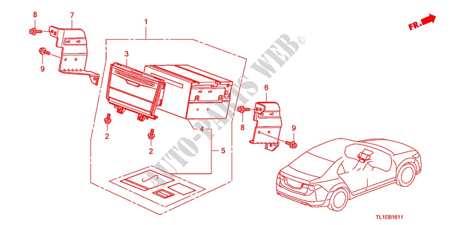 APPAREIL AUDIO(NAVIGATION) pour Honda ACCORD 2.4 EX 4 Portes 5 vitesses automatique 2011