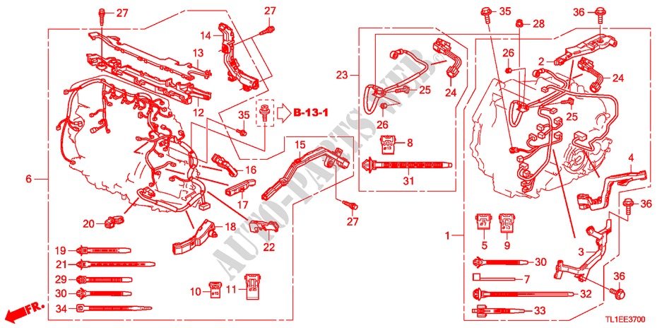 FAISCEAU DES FILS(DIESEL) pour Honda ACCORD 2.2 EXECUTIVE 4 Portes 6 vitesses manuelles 2010