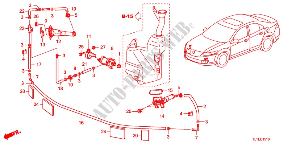 LAVE GLACE DE PROJECTEUR pour Honda ACCORD 2.4 EX 4 Portes 5 vitesses automatique 2011
