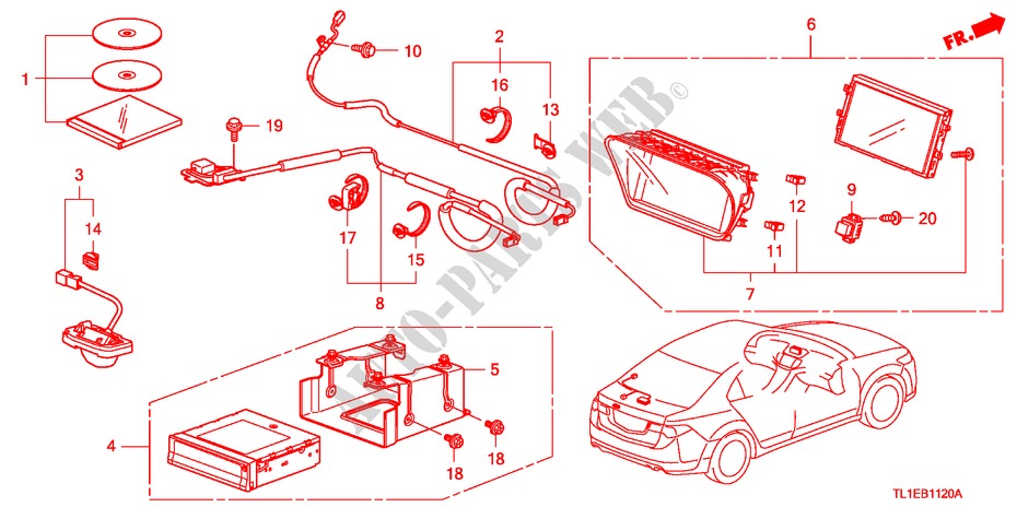 SYSTEME DE NAVIGATION pour Honda ACCORD 2.4 EX 4 Portes 5 vitesses automatique 2011