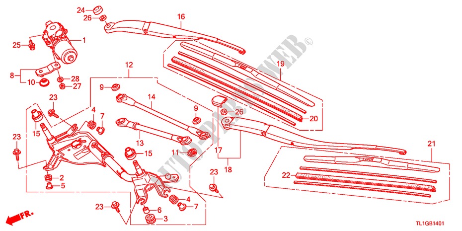 ESSUIE GLACE AVANT(RH) pour Honda ACCORD 2.2 S 4 Portes 6 vitesses manuelles 2012
