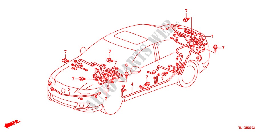 FAISCEAU DES FILS(2)(LH) pour Honda ACCORD 2.2 S 4 Portes 6 vitesses manuelles 2012