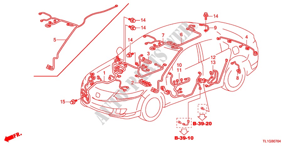 FAISCEAU DES FILS(3)(LH) pour Honda ACCORD 2.2 S 4 Portes 6 vitesses manuelles 2012
