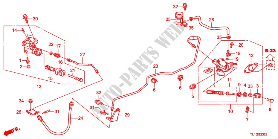 MAITRE CYLINDRE(DIESEL)(LH) pour Honda ACCORD 2.2 S 4 Portes 6 vitesses manuelles 2012