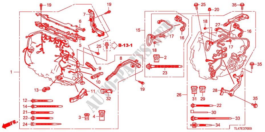 FAISCEAU DES FILS (DIESEL) pour Honda ACCORD TOURER 2.2 ES-GT 5 Portes 6 vitesses manuelles 2009