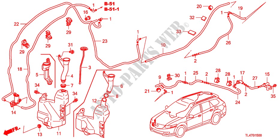 LAVE GLACE DE PARE BRISE pour Honda ACCORD TOURER 2.0 EXECUTIVE 5 Portes 5 vitesses automatique 2009