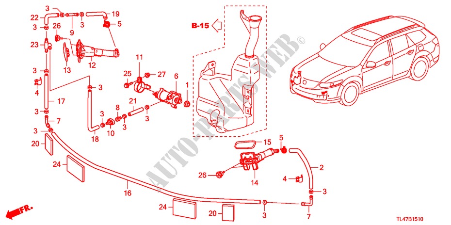 LAVE GLACE DE PROJECTEUR pour Honda ACCORD TOURER 2.0 COMFORT 5 Portes 5 vitesses automatique 2009