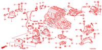 SUPPORTS DE MOTEUR(2.4L)(MT) pour Honda ACCORD TOURER 2.4 EX 5 Portes 6 vitesses manuelles 2011