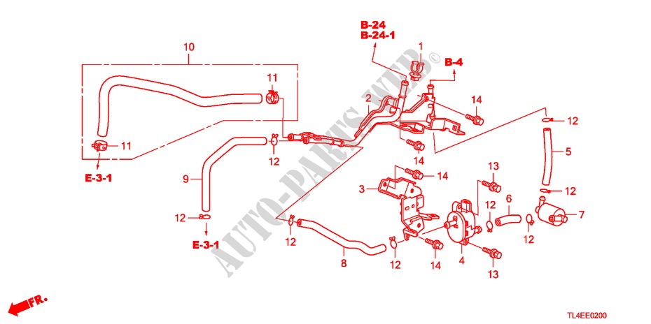 TUYAU D'INSTALLATION/TUBULURE(2.4L) pour Honda ACCORD TOURER 2.4 EXECUTIVE 5 Portes 6 vitesses manuelles 2010