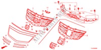 GRILLE AVANT pour Honda ACCORD TOURER 2.4 TYPE S 5 Portes 6 vitesses manuelles 2012
