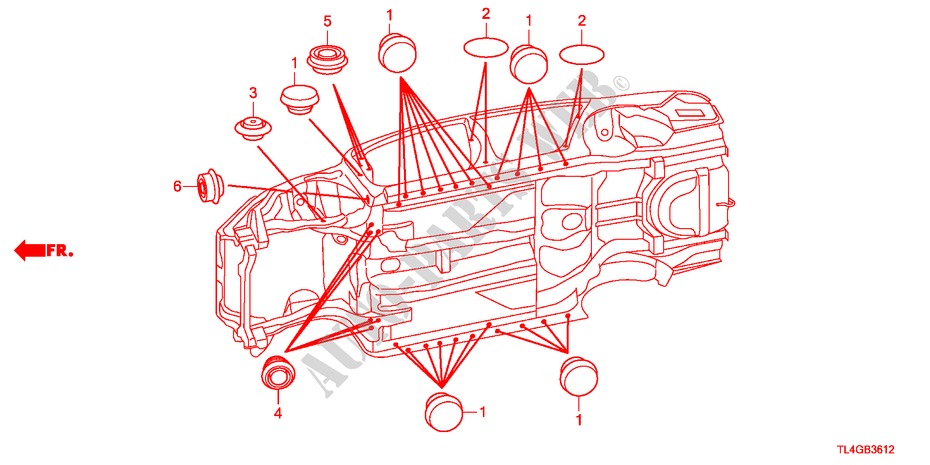 ANNEAU(INFERIEUR) pour Honda ACCORD TOURER 2.0 S 5 Portes 5 vitesses automatique 2012