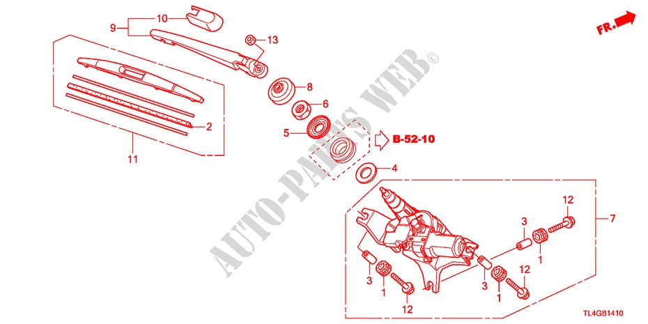 ESSUIE GLACE ARRIERE pour Honda ACCORD TOURER 2.0 S 5 Portes 5 vitesses automatique 2012