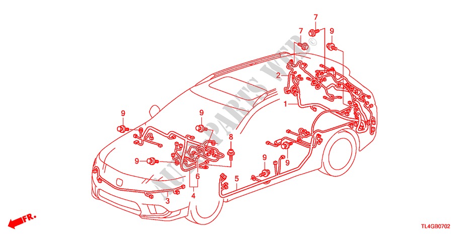FAISCEAU DES FILS(2)(LH) pour Honda ACCORD TOURER 2.0 S 5 Portes 5 vitesses automatique 2012
